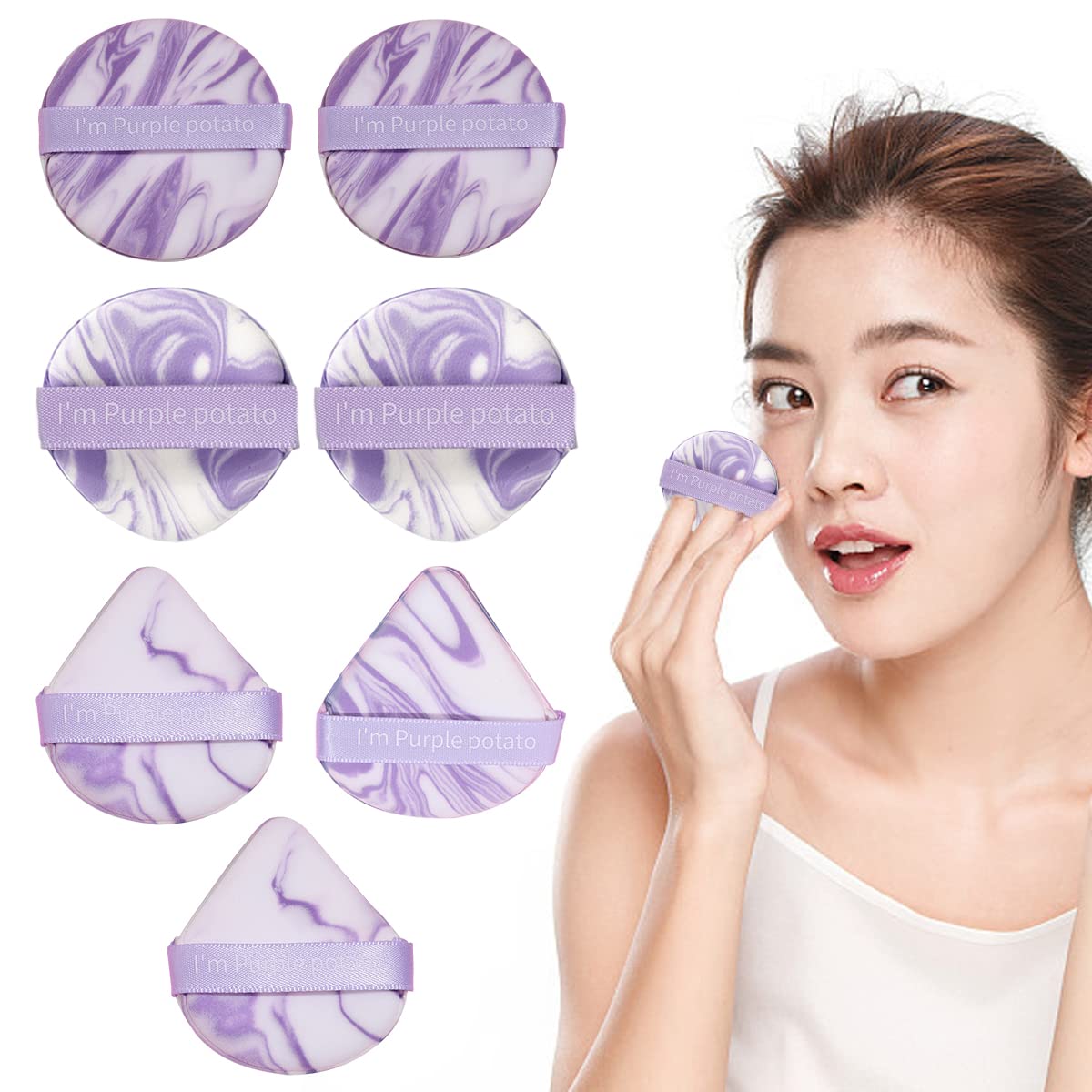 MAYCREATE Triangle Powder Puff 7Pcs Set, Makeup Sponges Puff Latex-free Mini Air Cushion Pads for Liquid Foundation, Cream, Powder, Concealer - Wet & Dry Dual Use MAYCREATE Triangle Powder Puff 7Pcs Set, Makeup Sponges Puff Latex-free Mini Air Cushion Pads for Liquid Foundation, Cream, Powder, Concealer - Wet & Dry Dual Use